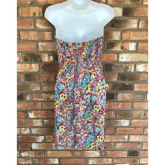 Everly Women’s Strapless Floral Print Dress    Medium - Picture 2 of 9